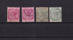 SA26g Gibraltar 1886 -1898 Queen Victoria, used stamps