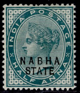 INDIAN STATES - Nabha QV SG14, ½a blue-green, M MINT.