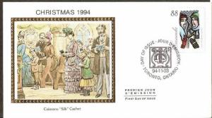 Canada 1994 Christmas Festival Caroling Painting Sc 1535 Colorano Silk Cover ...