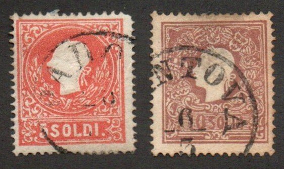 Austrian Office- Lombardy-Venetia 10-11 Type II Used