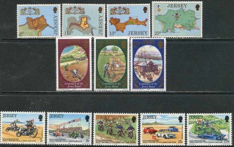 JERSEY Sc#222-228, 231-241, 245a, 280-1 1980-81 Six Complete Sets & 1 S/S OG MNH