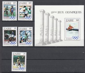 Z416 Stamps 1984 zaire set + s/s mnh #1154-9 sports