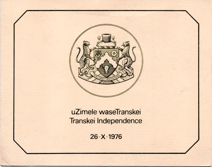 Transkei - 1976 Independence Collectors Sheet SG 18-21