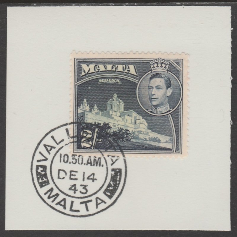 MALTA 1938 KG6  2s  on piece with MADAME JOSEPH  POSTMARK