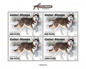 Guinea-Bissau - 2020 Siberian Husky Dogs - 4 Stamp Sheet - GB200416a