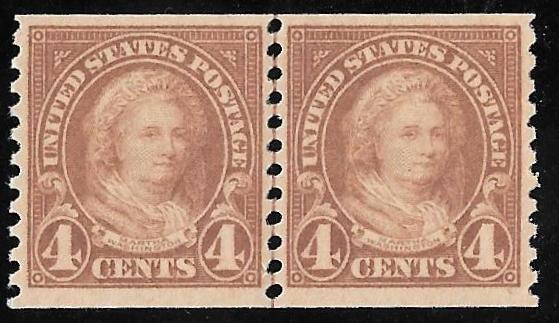 601 4 cents Martha Washington, Line Pair Stamp Mint OG NH F-VF
