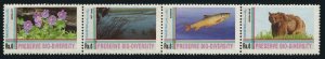 Pakistan 801 ad strip,MNH.Mi 886-889 klb. Bio-diversity 1994:Ratan jot,Fish,Bear