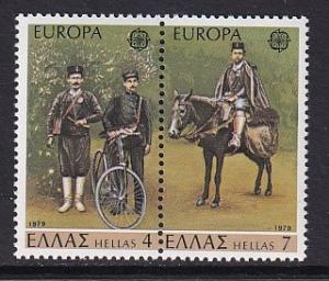 Greece  #1293a-1294a  MNH 1979   Europa  history postal services  mailmen