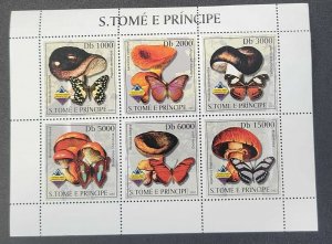 SP) 2003 SAO TOME AND PRINCIPE, BUTTERFLIES AND MUSHROOMS, MINISHEET, MNH