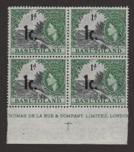 Mint Never Hinged SC62 SG59 1c on 1d Block of 4 Bottom Middle with partial in...