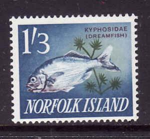 Norfolk Is.-Sc#57-Unused hinged 1sh3p Dreamfish-Marine Life-1963-