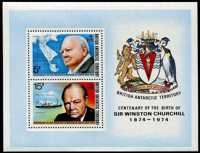 HERRICKSTAMP BRITISH ANTARCTIC Sc.# 63A 1974 Church Souvenir Sheet