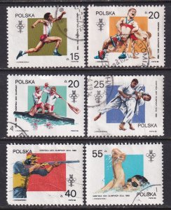 Poland 1988 Sc 2855-60 Summer Olympic Games Seoul Stamp Used