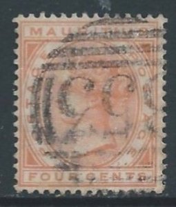 Mauritius #60 Used 4c Queen Victoria - Wmk. 1