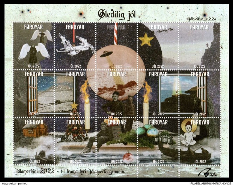 Stamps of the Faroe Islands 2022 Christmas Charity. MNH**