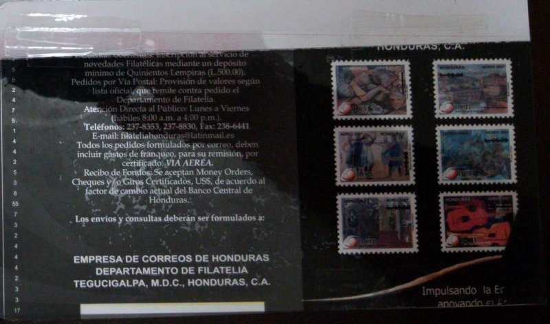 A) 2007, HONDURAS, MUSICAL INSTRUMENTS, NEGATIVE PROOFS, GUITAR AT REST, HOLOCAU 