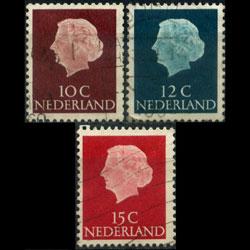 NETHERLANDS 1953 - Scott# 344-6 Queen 10-15c Used