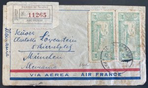 1935 Asuncion Paraguay Airmail Registered cover To Munich Germany