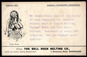 GB KEVII ADVERT Card Illustrated *BELL ROCK LIGHTHOUSE* Leather Co 1903 MC161a