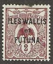 Wallis & Futuna,  #2,  mint,  hinged, pulled perf. 1920-.  (f249)