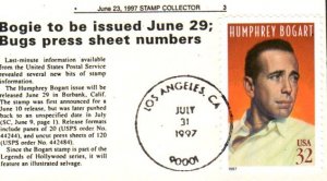 #3152 Humphrey Bogart Mini Special FDC