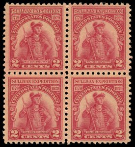 US Sc 657 VF/MNH BLOCK of 4 - 1929 2¢ - Sullivan Expedition