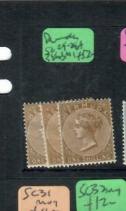 BERMUDA (P0907B)  QV  1/-      SG 29, 29A X 3 SHADES      MOG 