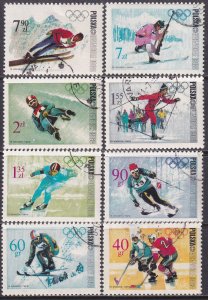 Poland 1968 Sc 1561-8 Winter Olympic Games Grenoble France Stamp CTO