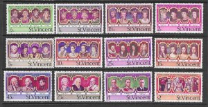 St. Vincent 483-94 MNH King & Queen set cpl. x 10 sets, vf. 2022 CV $ 30.00