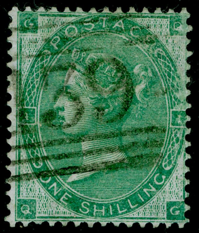 SG89, 1s DEEP green, FINE USED. Cat £500. QG 