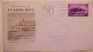 USA  FDC  PUERTO RICO 1937