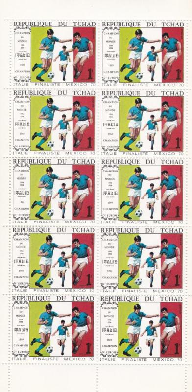 Chad # 227A-227D, World Cup Soccer, Sheets of 10, NH 1/4 Cat