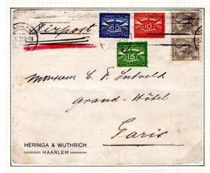 NETHERLANDS Air Mail 1921 Cover KLM FIRST FLIGHT Fokker/Farman Paris RARE DL236