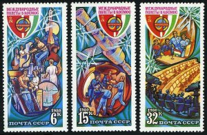 Russia 4835-4837, MNH. Michel 4964-4966. Space program USSR-Hungary, 1980.