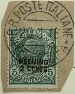 AlexStamps ITALIAN OFFICES IN CHINA, PEKING #1 FVF Used SON, On piece