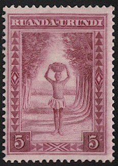 Ruanda-Urundi 1931 Sc 37  Mint NH VF 5c  Porter / Trees