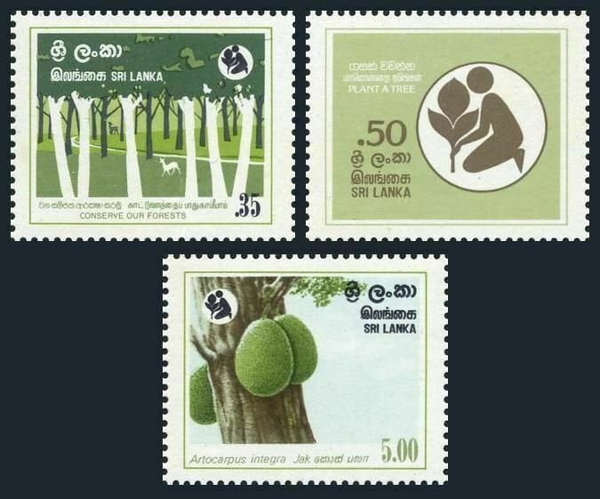 Sri Lanka 620-622,622a,MNH.Michel 567-569,Bl.17. Forest Conservation,1982.Tree.