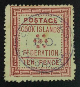 MOMEN: COOK ISLANDS SG #4 1892 USED £130 LOT #63589
