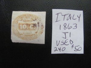 ITALY 1863 USED SC  J1  SET VF $240 (152)