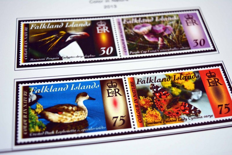 COLOR PRINTED FALKLAND ISLANDS 2011-2020 STAMP ALBUM PAGES (36 illustr. pages)