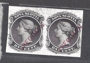 CANADA NOVA SCOTIA SPECIMEN PROOF PAIR #8Piii VF NGAI ON INDIA PAPER BS27101