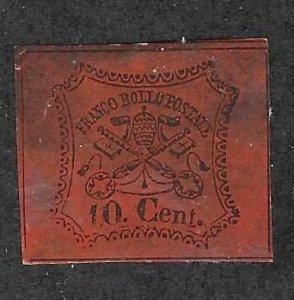 Roman States #15 10c  Papal Arms (U) CV  $105.00