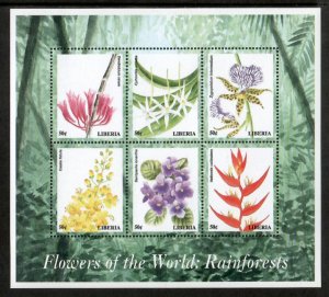Liberia 1999 - Flowers - Sheet of 6 Stamps - Scott #1428 - MNH