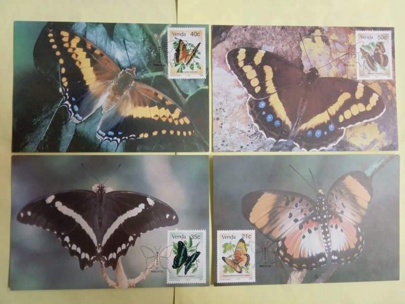 SA Venda 1990 Postcards Insects Butterfly Papillon Animals Fauna Moth Stamps