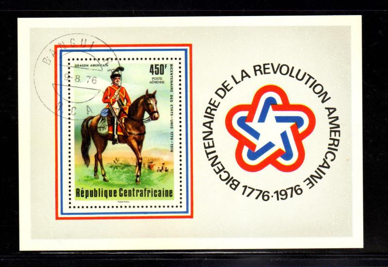 CENTRAL AFRICAN REPUBLIC #C144 1976 AMERICAN BICENT. MINT VF NH O.G S/S CTO