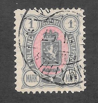 Finland Scott 43 Used 1m Coat of Arms  stamp 2018 CV $3.25