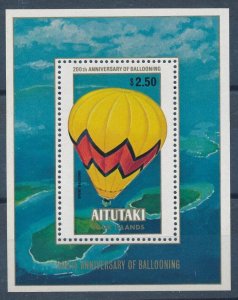 [116555] Aitutaki 1983 Aviation First balloon flight Souvenir Sheet MNH