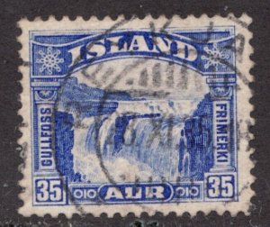 1931-32 Iceland Island Sc #172 - 25 Aur  Gullfoss Frimerk (Falls) - Used Cv$16