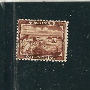 Malta 28 SG 1 farthing Red Brown MNH F/VF 1905 SCV $10.00*