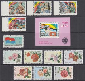 Viet Nam Democratic Republic Sc 589/1829 MNH. 1970-1988 issues, 3 cplt sets